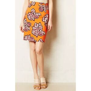 Maeve By Anthropologie Salinas Pencil Skirt Size 0 Preppy Floral Fun